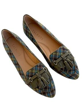 EUC Talbots Plaid Loafers Size 5.5